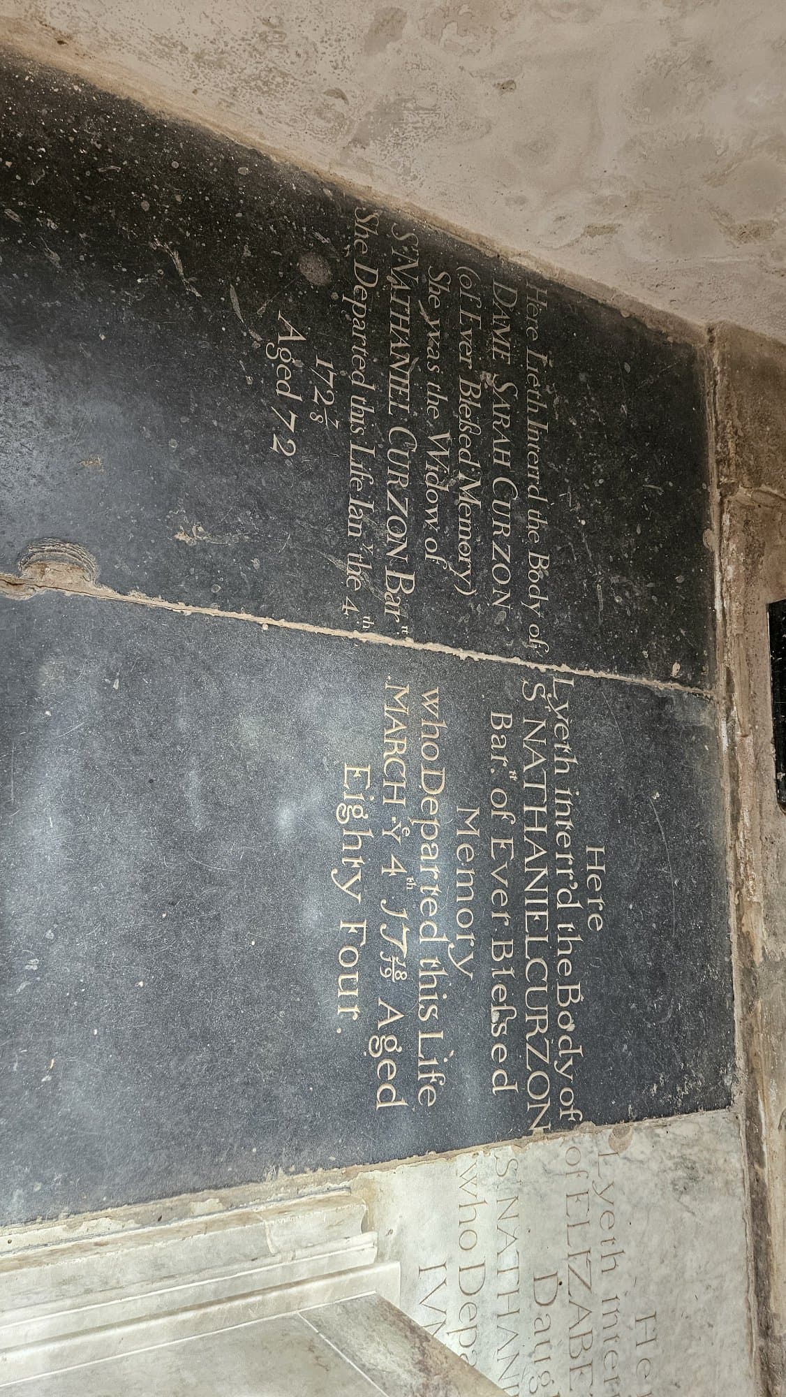 These gravestones are interesting as each has 2 different years of the year of death.

Before 1752, England used the Julian calendar and the legal year began on 25 March (Lady Day), not 1 January. So a death between 1 January and 24 March was ambiguous — under the old reckoning it fell in one year, under the new reckoning the next. Stonemasons and parish clerks often hedged by carving both years, e.g. "died 12 February 1745/6." After Britain adopted the Gregorian calendar in 1752, this practice faded out.

The fact that these gravestones are from before the transition period suggests that these are not the original gravestones and were added at a later date.