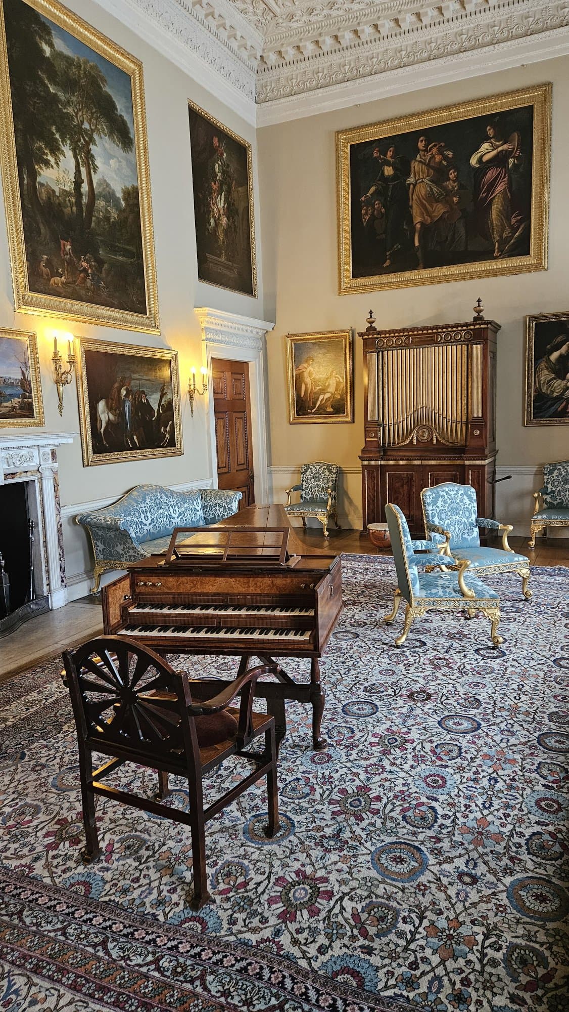 Sir Nathaniel and Lady Caroline Curzon were keen musicians, and the Music room functioned as something close to a everyday sitting room.