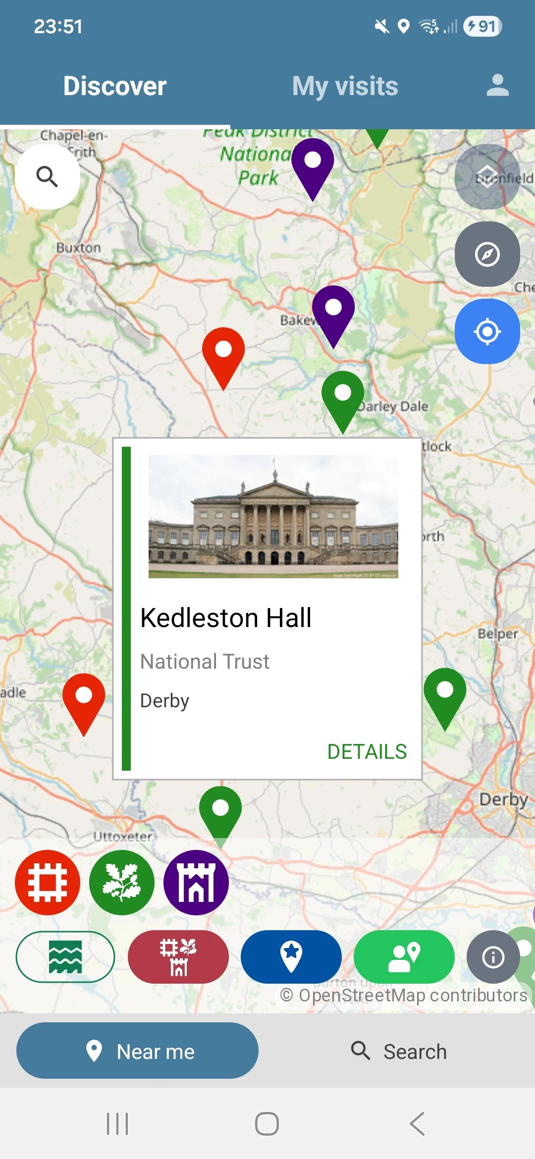 Sites managed by national organisations screenshot