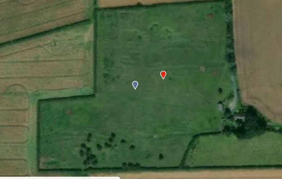 Aerial view of a field at Gainsthorpe in Lincolnshire